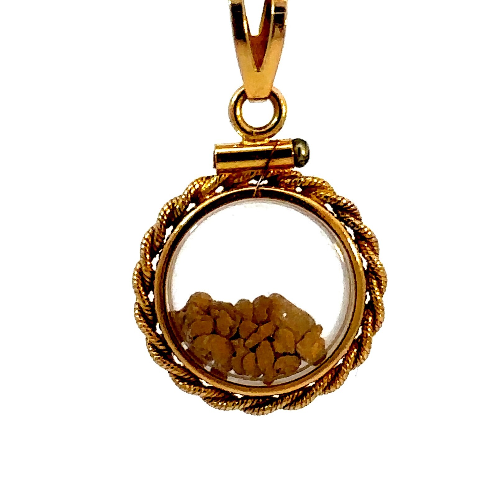 22K Gold Nuggets And 14K Yellow Pendant