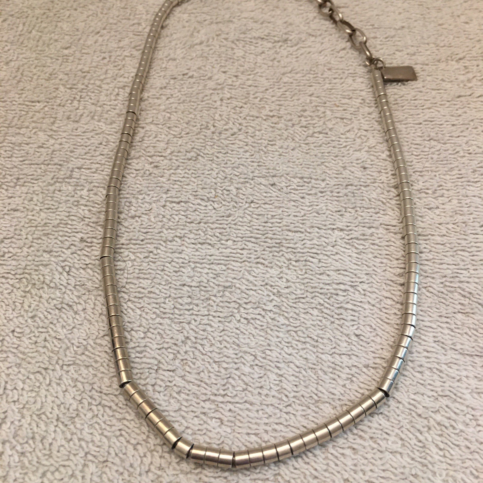 Christin Wolf Necklace Sterling Marked W/ Gemstone Hook Closure