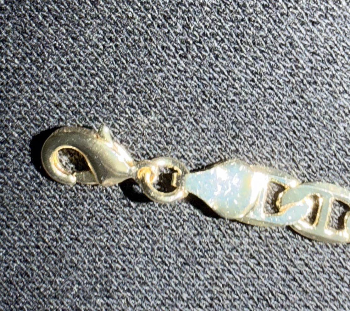18k Gold Filled Mariner Link Necklace (Solid) 21″ 6mm New
