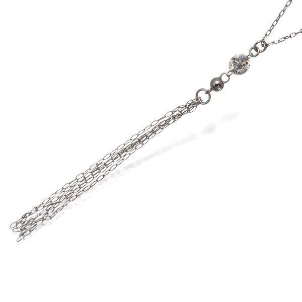 Diamond 0.20ct Solitaire Fringe Y-drop Necklace 850 Platinum