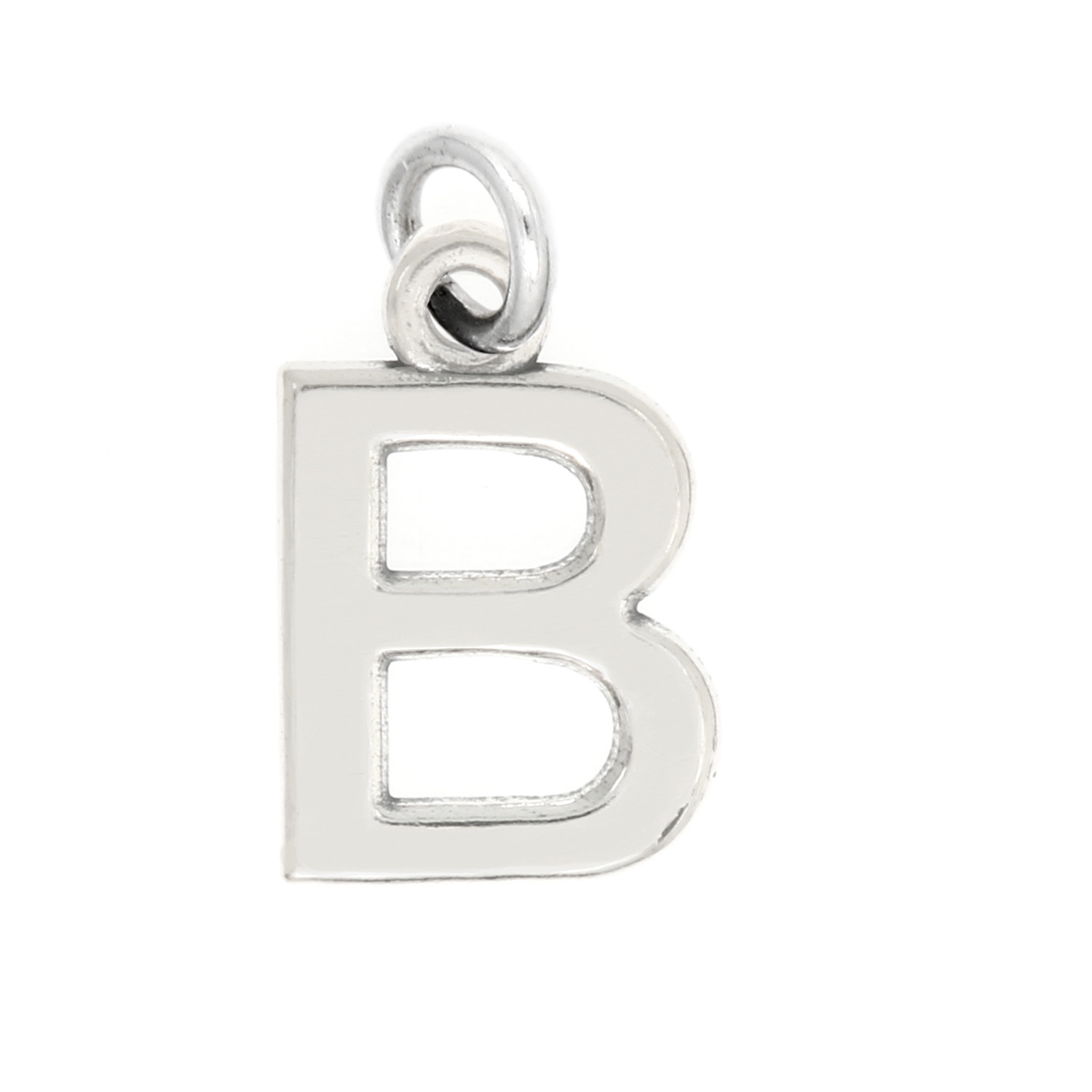 Sterling Silver Block Initial Letter Charm or Pendant