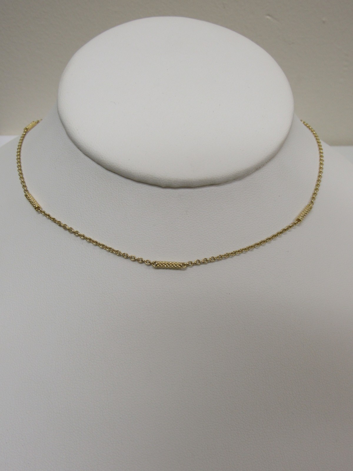 Designer LAGOS 18K Signature Caviar Superfine 5 Station Link Necklace