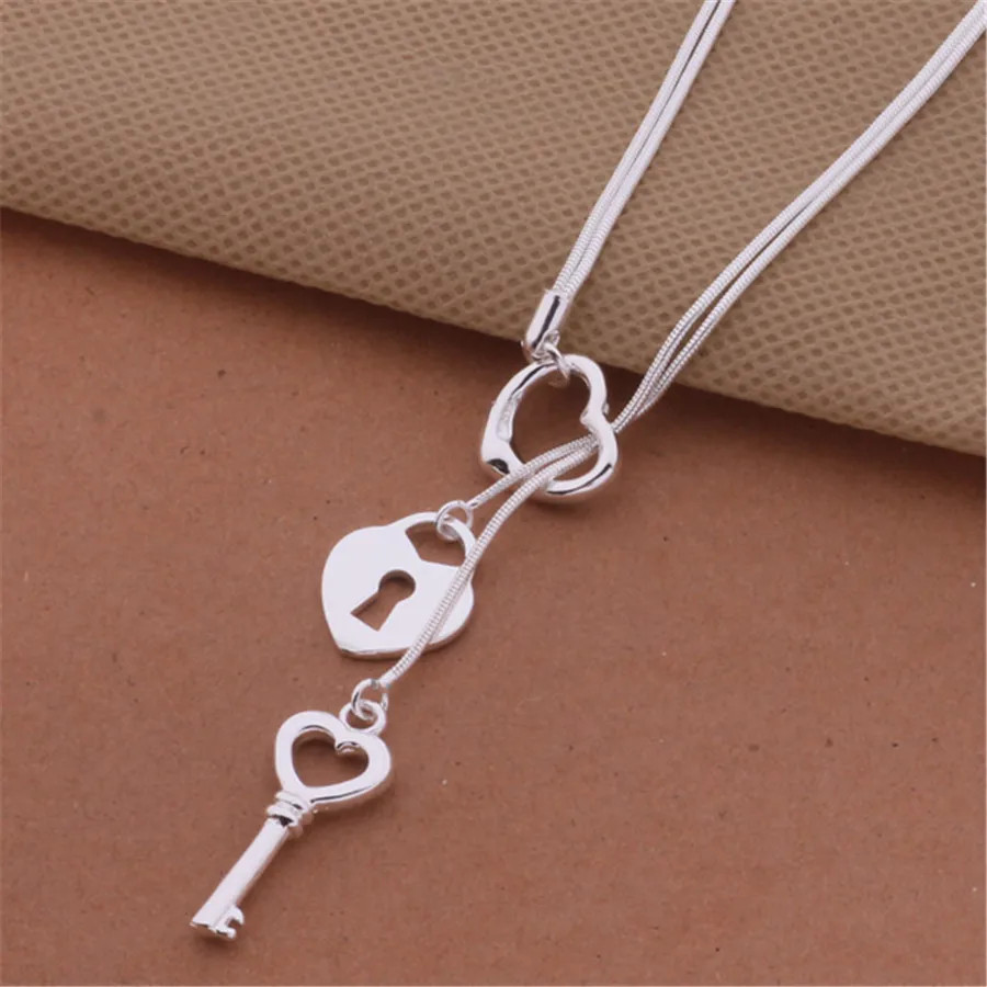Charms Necklace Jewelry Exquisite Fashion Women Classic 45CM 925 Sterling Silver
