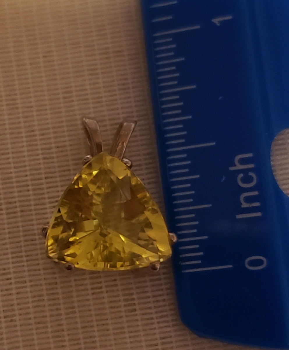 citrine pendant and matching citrine earrings and ring