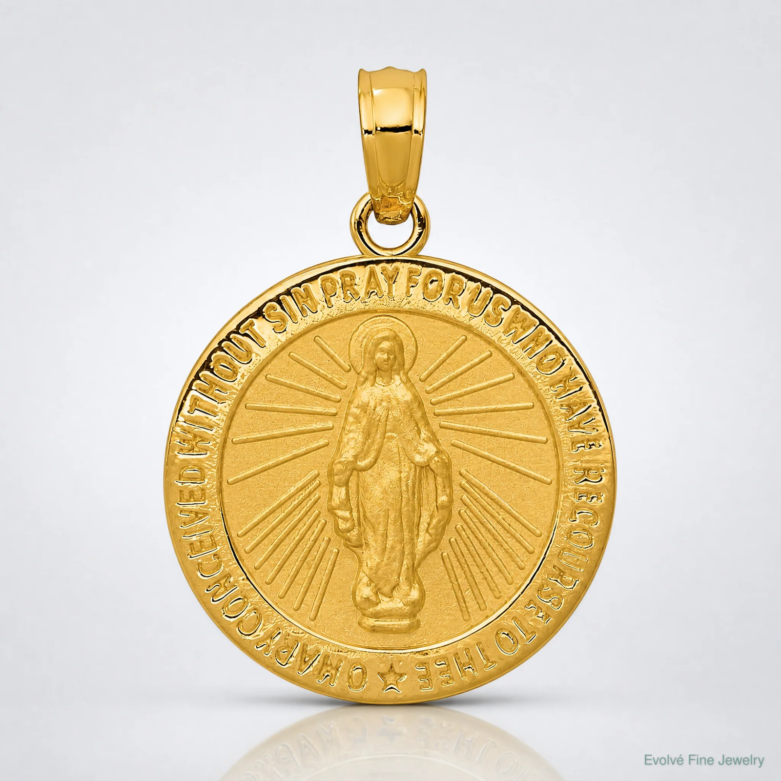 10K / 14K Yellow Gold Miraculous Medal Pendant