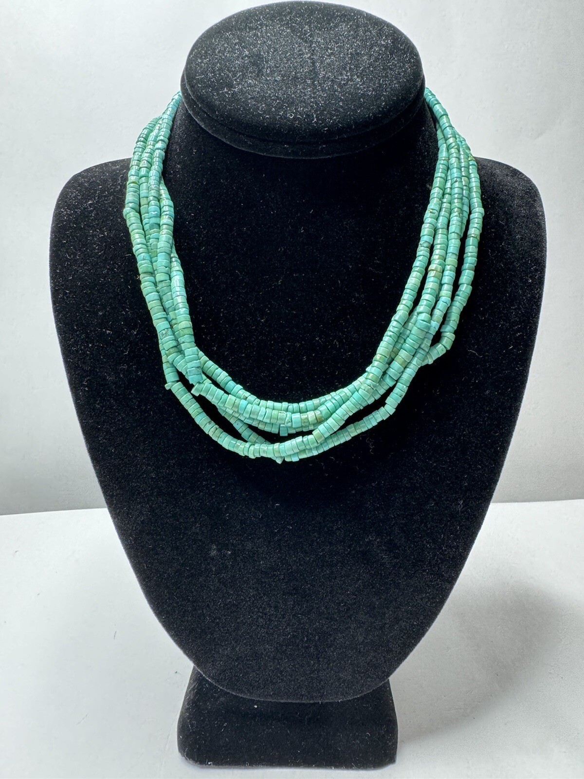 EXEX Claudia Agudelo Vintage 5 Strand Malachite Silver 925 Necklace