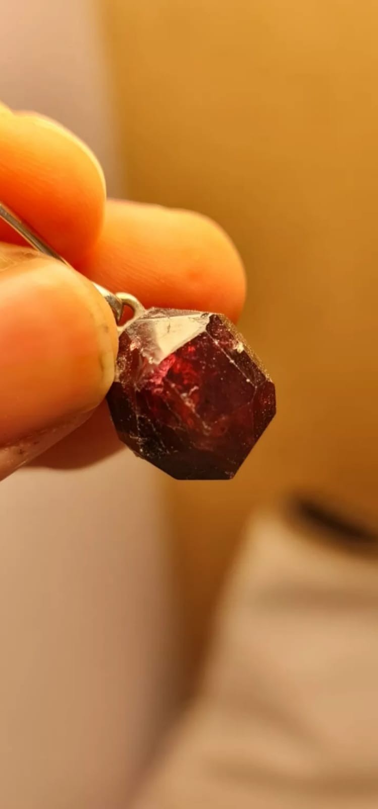 Top Quality Raw Red Almandine Garnet Pendant 925 Sterling Silver Gemstone