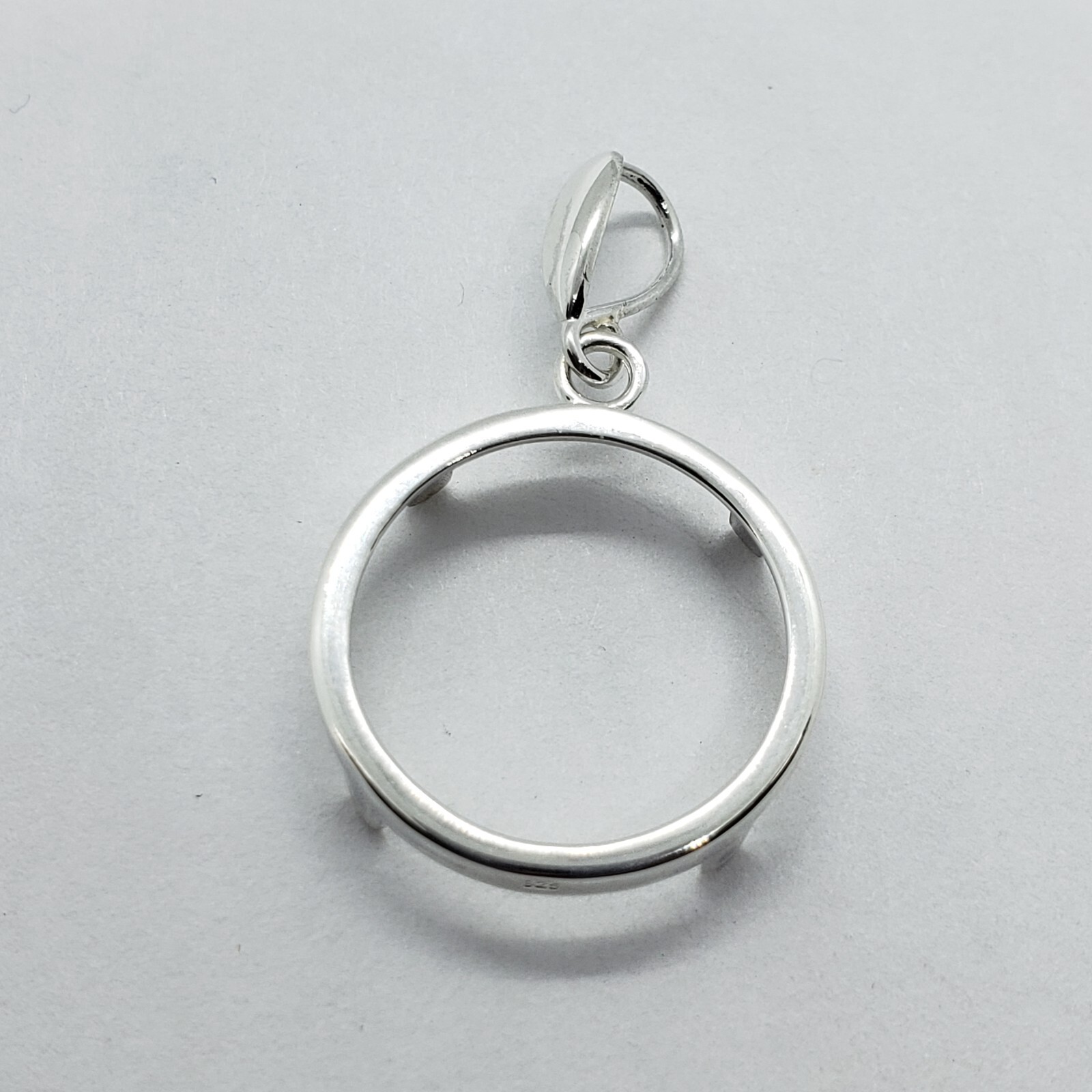 925 Sterling Silver Penny Bezel 19 mm Coins Prong Back Round Edge 1 Cent No Coin