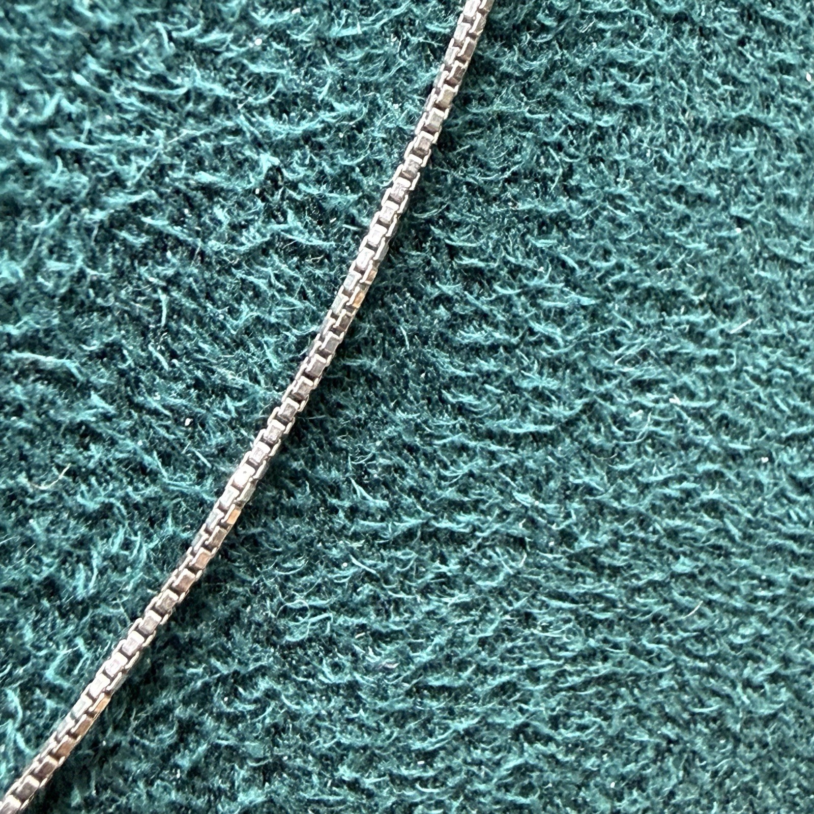 Solid Italy 925 Sterling Silver Box Chain Necklace 18” 0.7mm Lobster Clasp