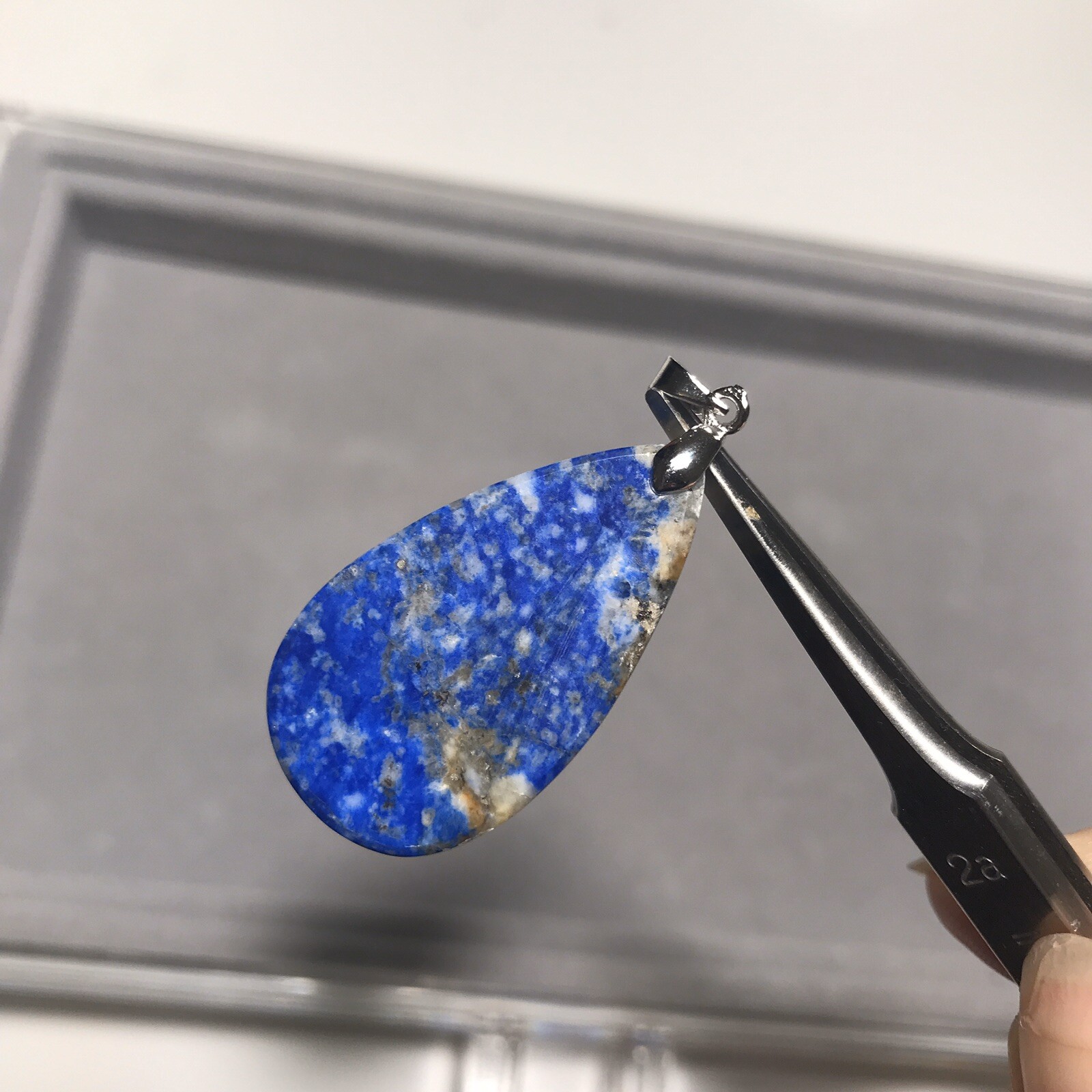 Natural High Quality Lapis Lazuli Teardrop Pendant Necklace Stone US SELLER