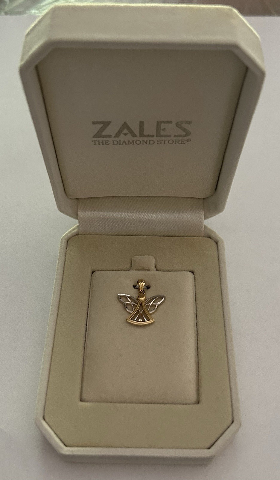ZALES 1.0 Gram 14K Yellow & White Gold ANGEL Pendant No Stones