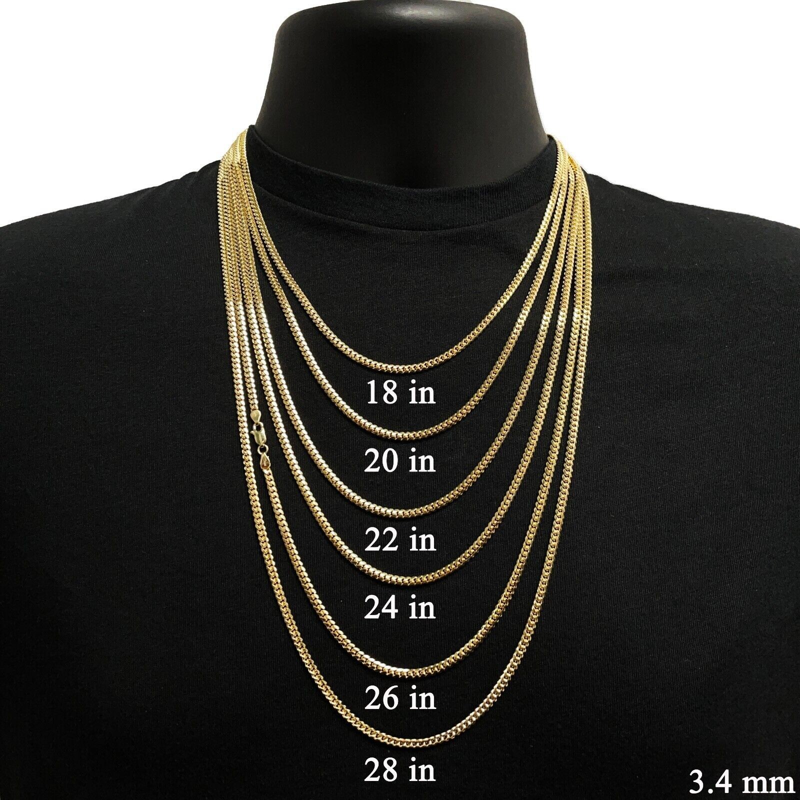 Italian 14k Yellow Gold Solid Miami Cuban Chain Necklace 22″ 3.5mm 19.5 grams