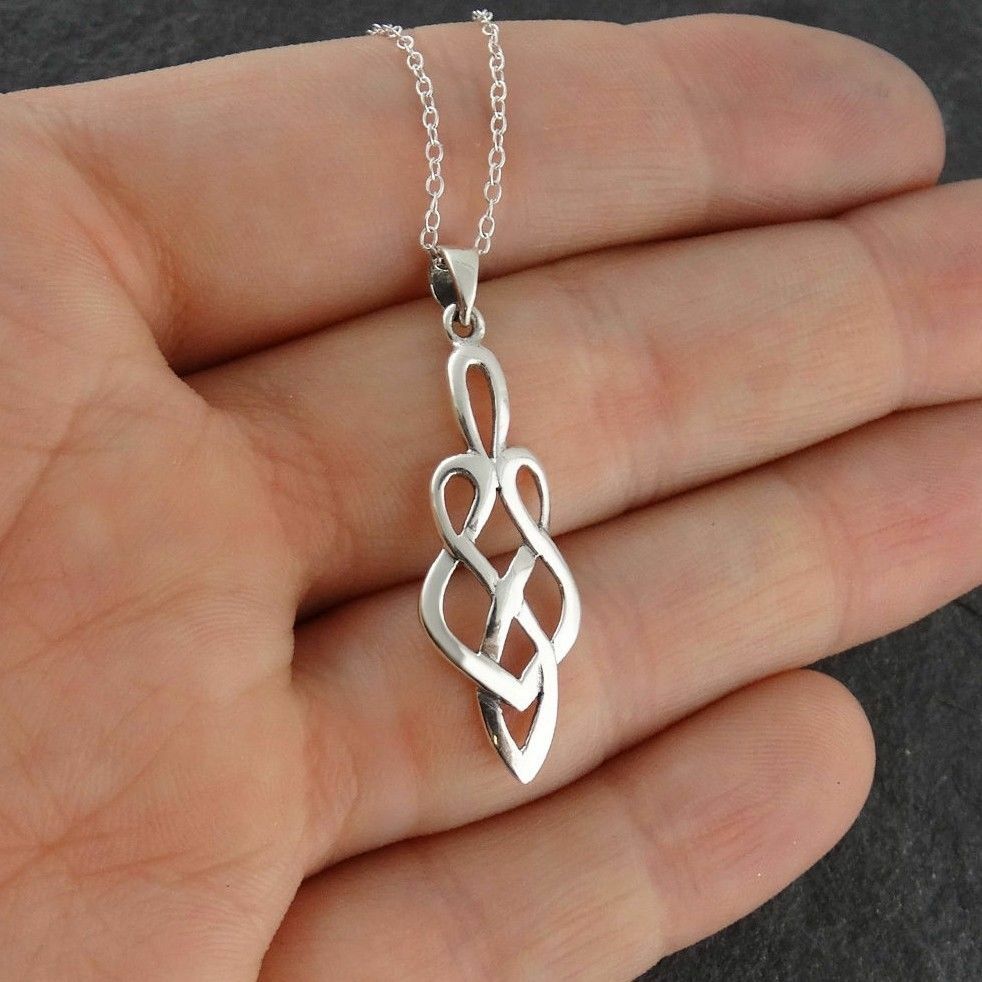 Celtic Love Knot Pendant Necklace – 925 Sterling Silver – Infinity Irish NEW