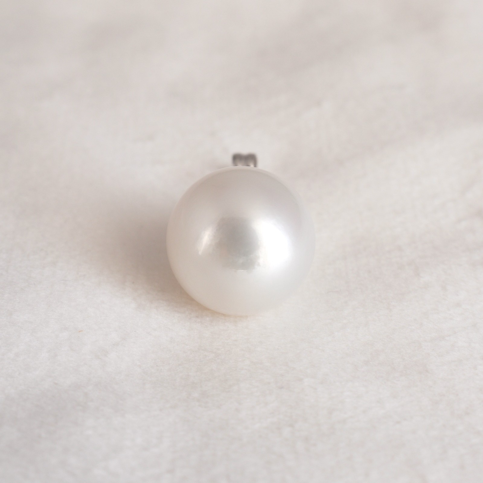 Luster~ Big 15.5mm White Australian South Sea Pearl Pendant Platinum 900,Gift