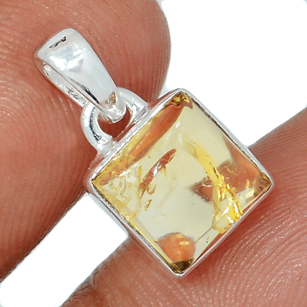 Natural Cabochon Imperial Topaz – Brazil 925 Silver Pendant Jewelry CP66281