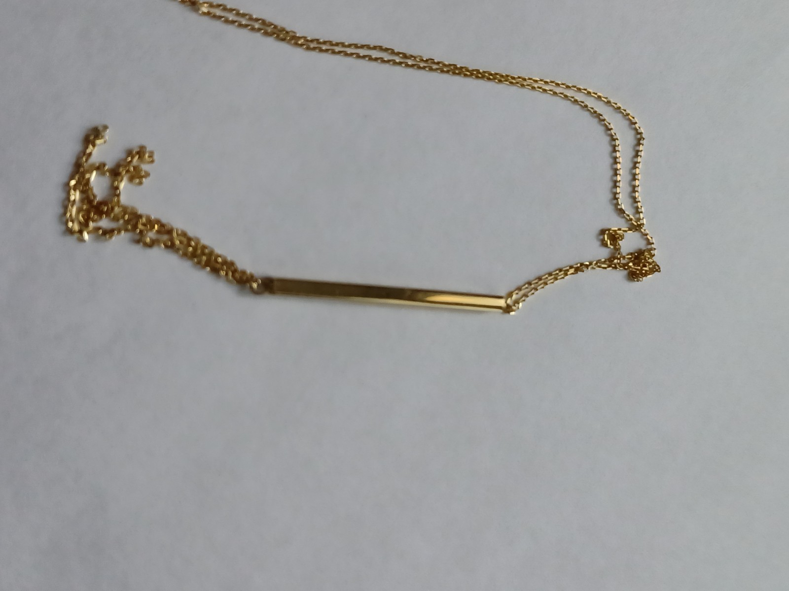 14K Real Solid Yellow Gold Lariat Chain Necklace 18″ Adjustable to 16″.