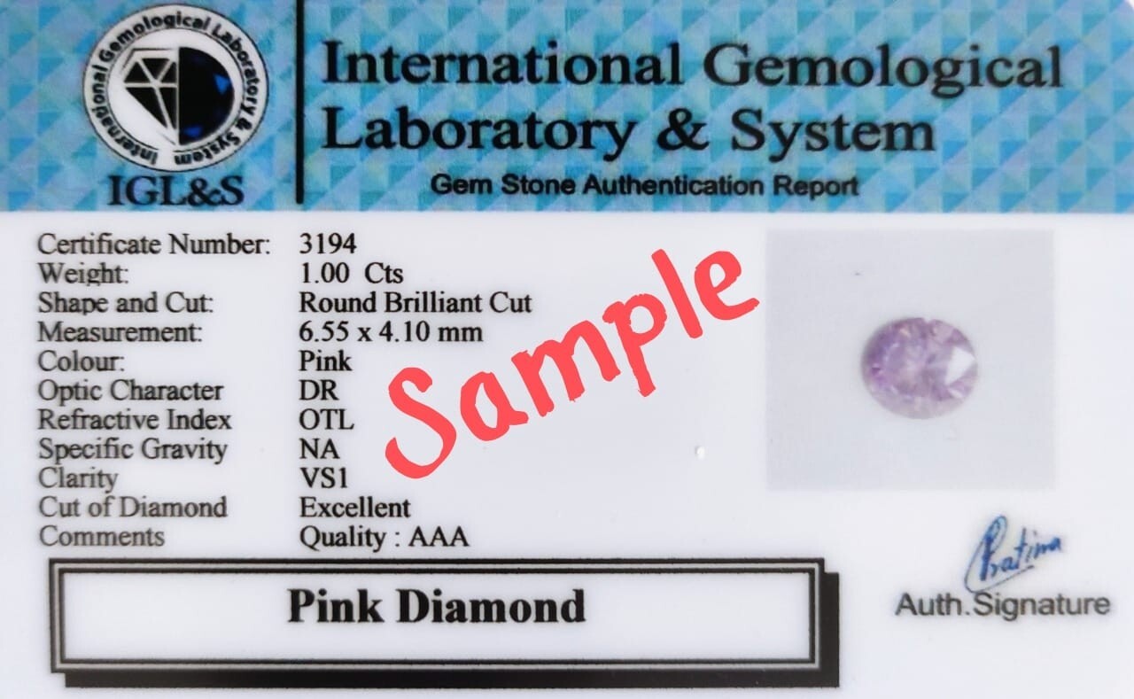 Fancy 5 Ct Pink Treated Diamond Pendant VVS1 Certified ! Gift For Partner