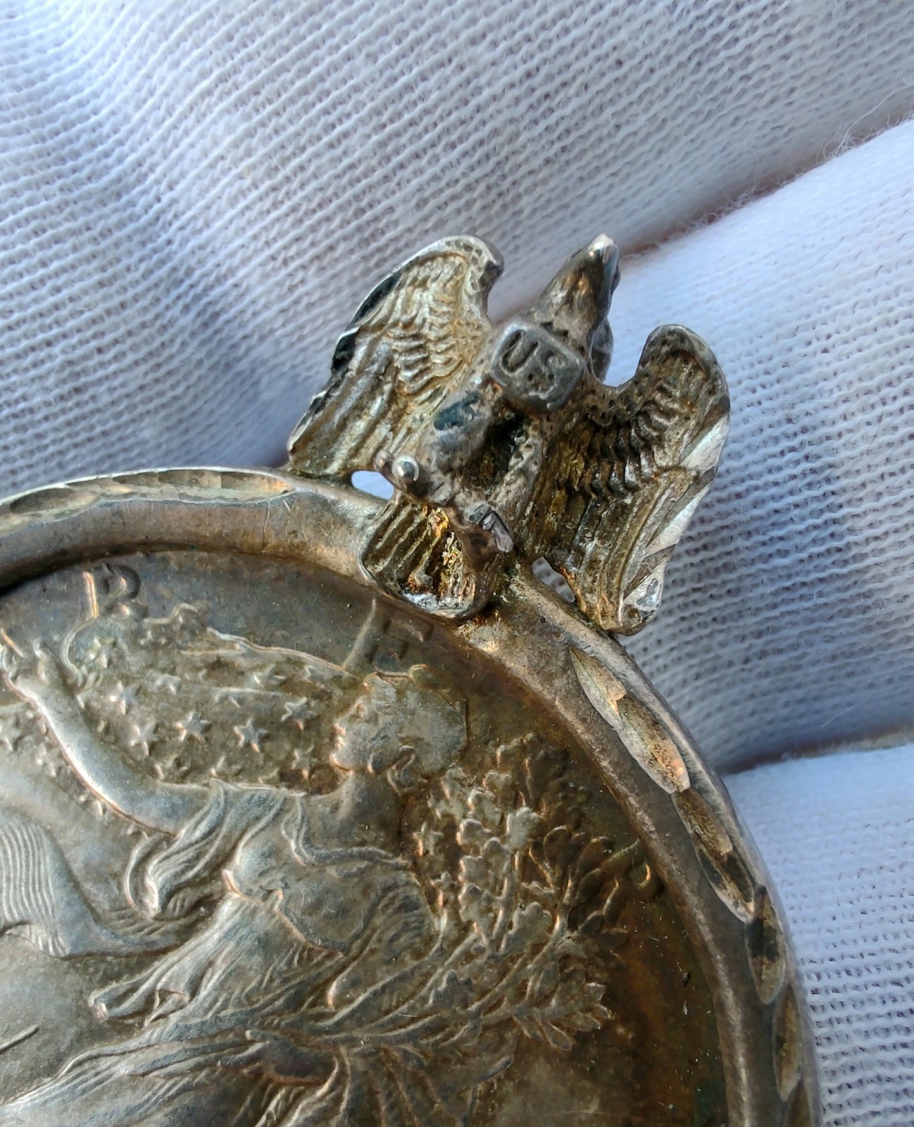 1987 American Silver Eagle 1 oz .999 Coin Pendant w/ Handmade Sterling Bezel