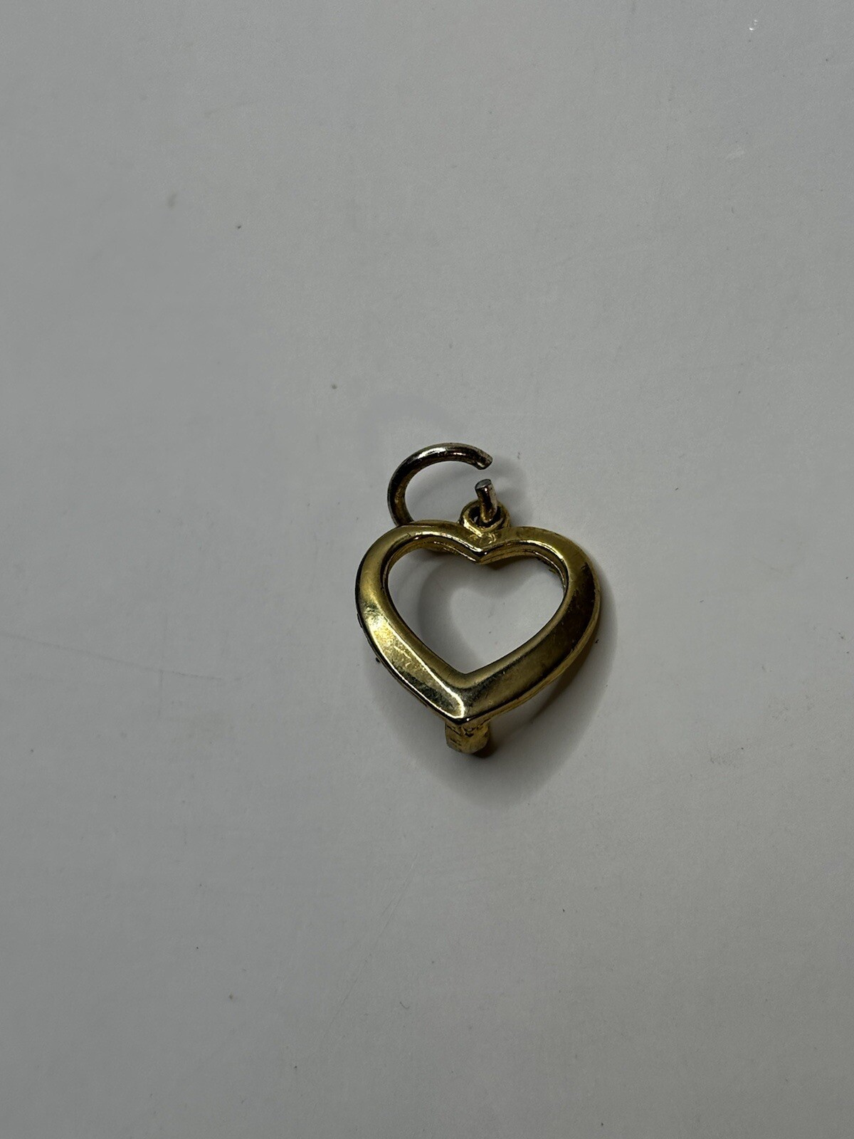 Gold Toned Hollow Love Heart Outline Pendant or Charm Unknown Gold Karats
