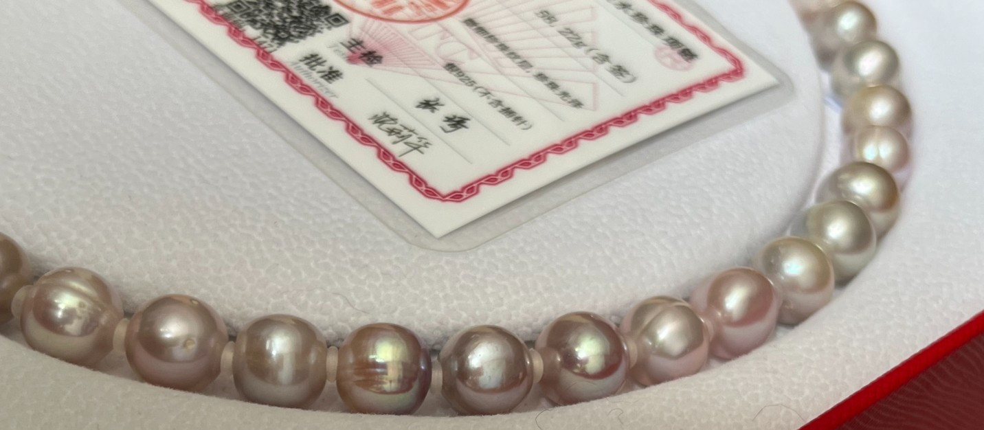 9.5-10.3mm Metallic Lavender Freshwater Pearl Necklace 45cm Solid Nacre S925