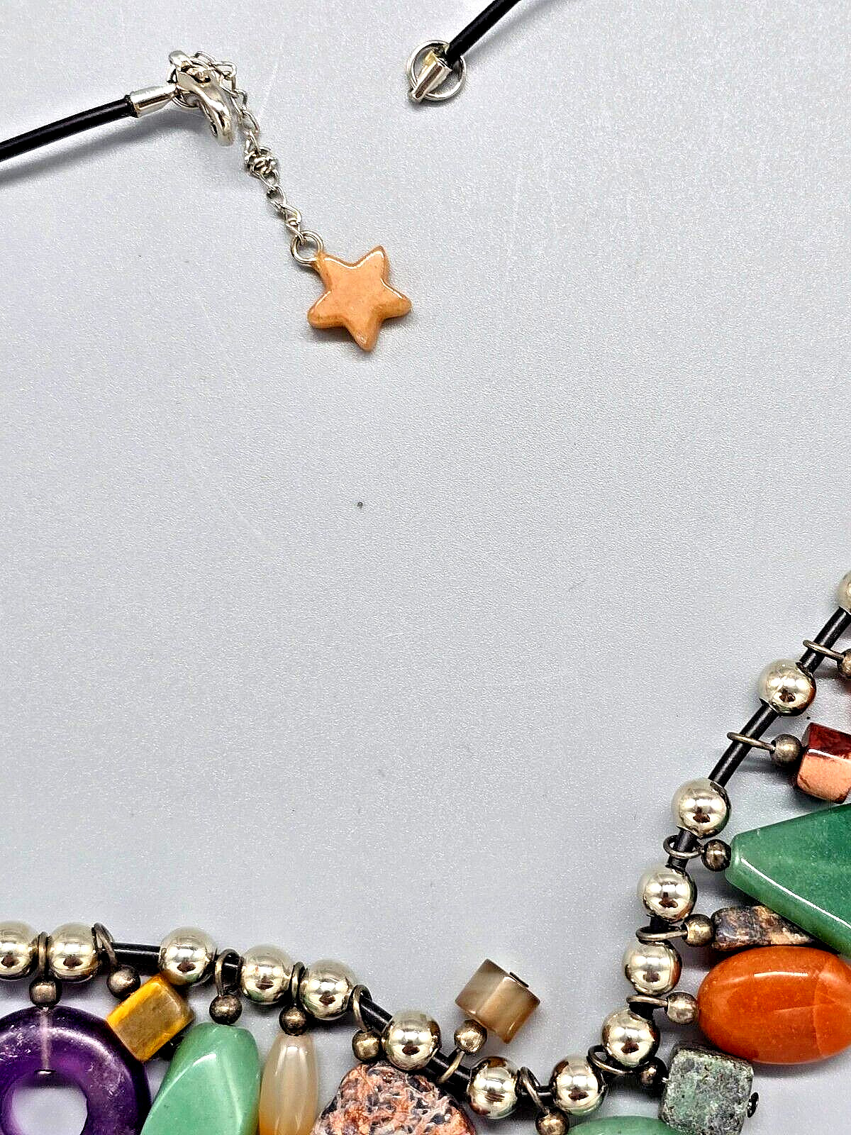 16″ Bead Treasure Charm Necklace, multiple fun shapes, colors gemstones