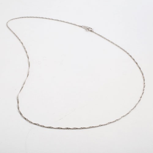 Pt999 Solid Platinum 2.2g 0.9mm Singapore Chain Necklace 20″ Japan Mint Hallmark