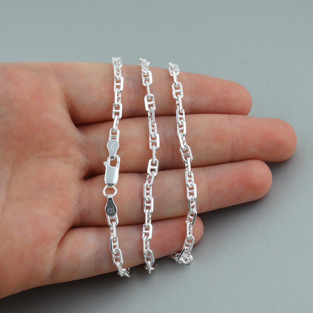 3.6mm Marina Anchor Link Chain Necklace – 925 Sterling Silver -Mariner Alternate