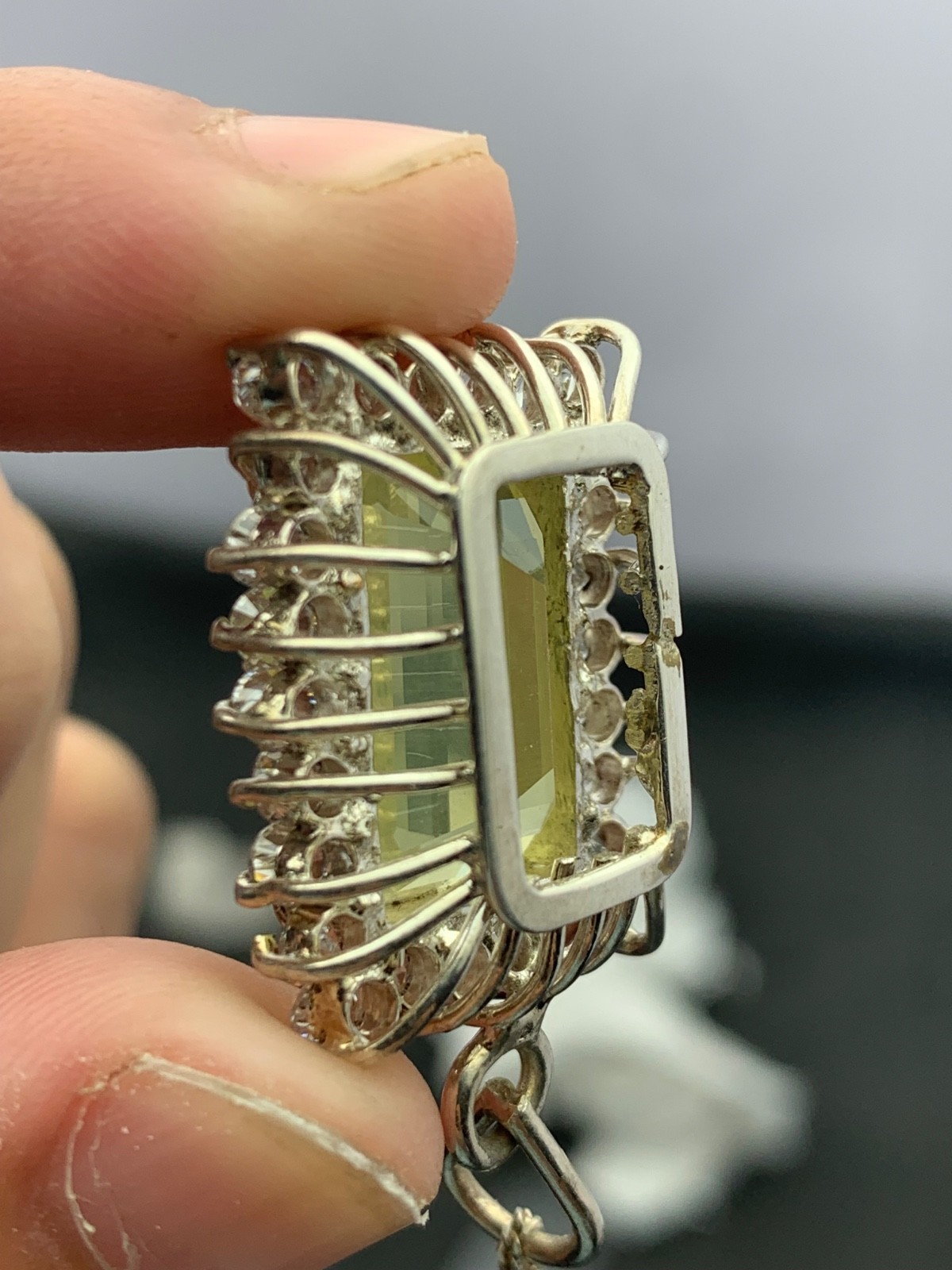 11 Grams Beautiful silver Necklace With Lamen Quartz And Mozonite From Pakistan”