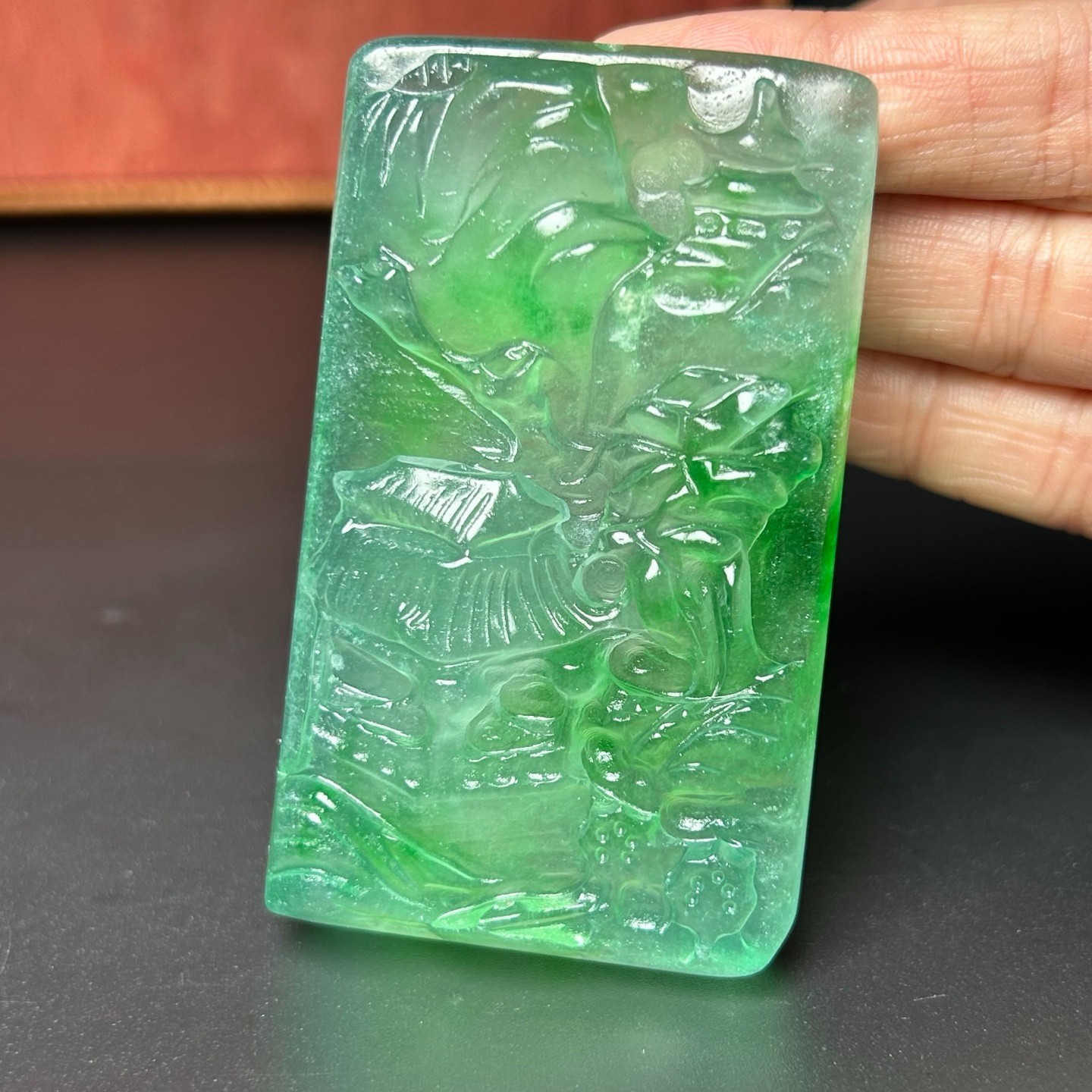 Real Natural High Ice Burma Green Jade Jadeite Myanmar Pendant&Necklace
