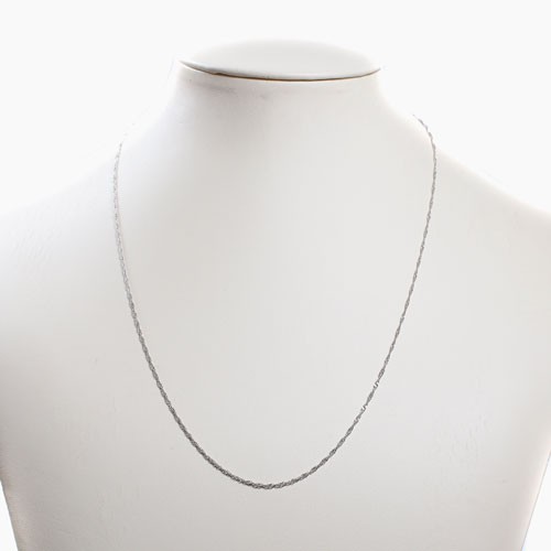 Pt999 Solid Platinum 1.4mm-1.1mm Tapered Singapore Chain Necklace 19.5″ MIJapan