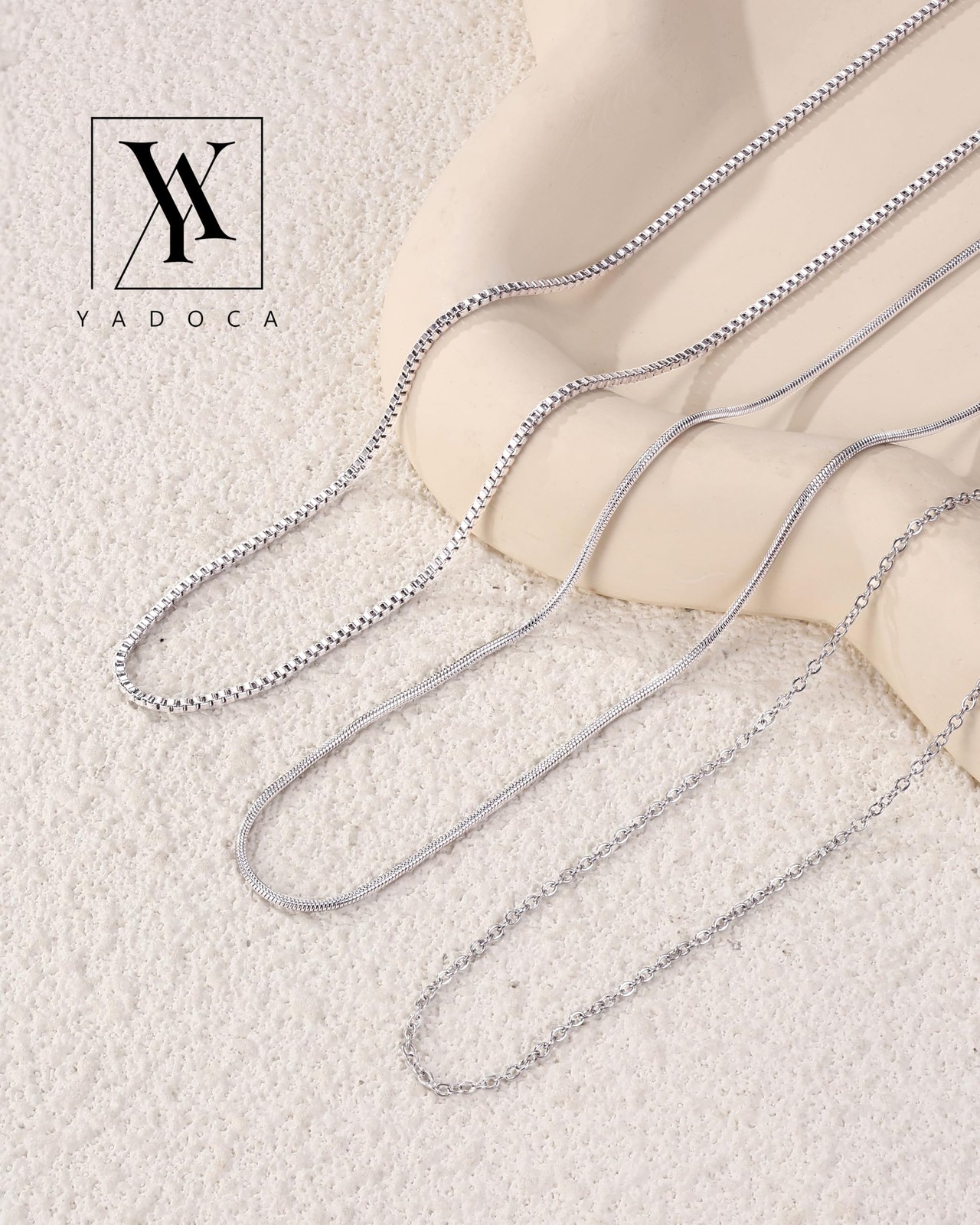 Silver Chain Necklace For Women Non Tarnish – 1mm Thin & Strong Stainless Ste…
