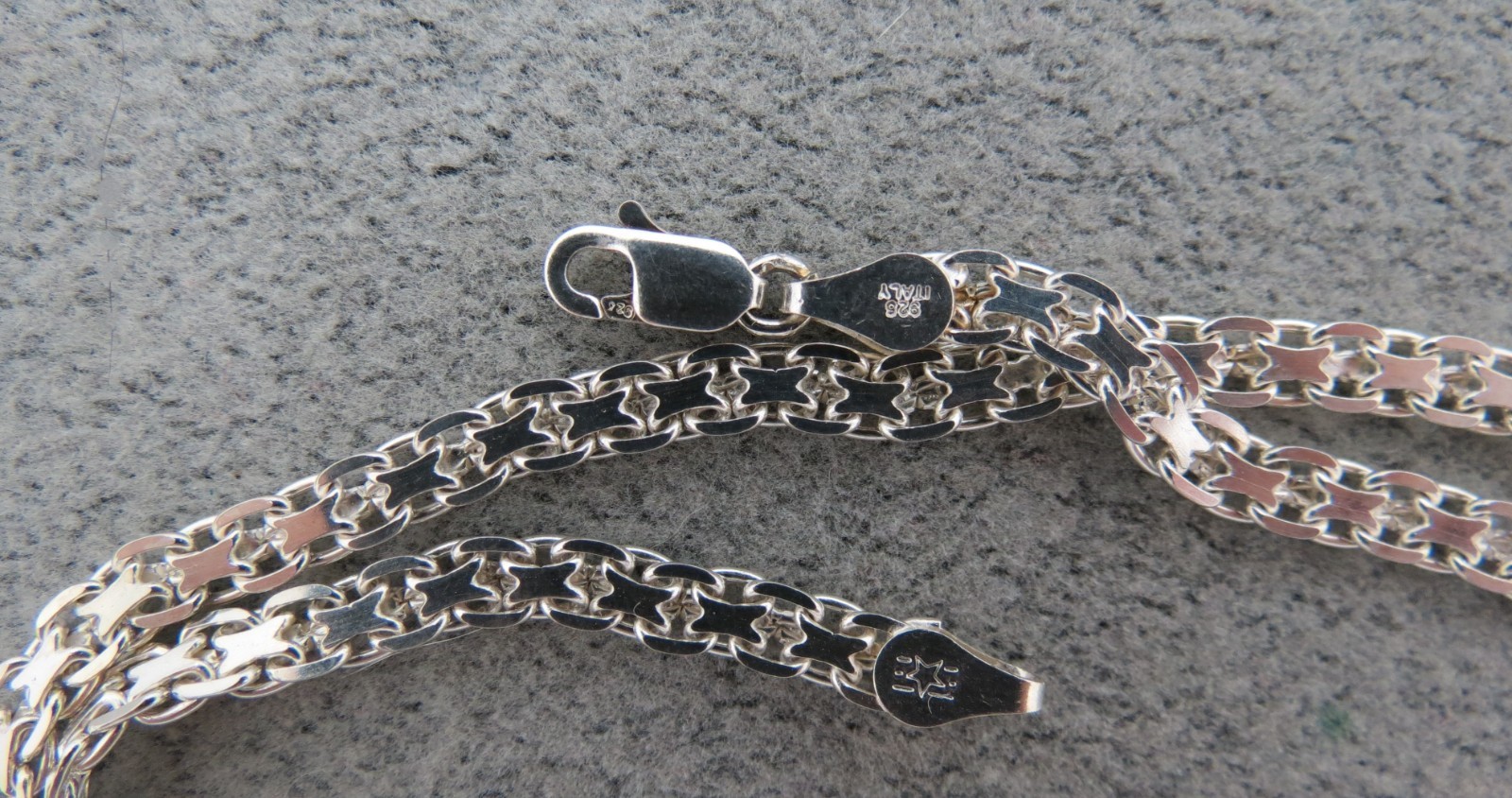 Bismark Chain Sterling Silver Necklace 18” Designer 10.35 Grams 3.8mm Thick Star