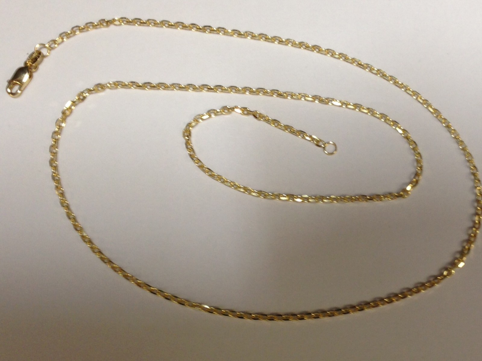 14k Yellow Gold 16″ Solid Cable Link Pendant Chain/Necklace 1.7 mm 3.4 Grams