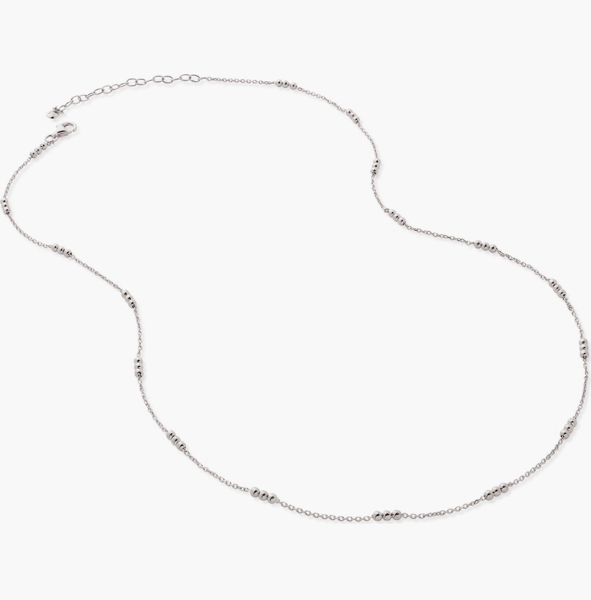 Monica Vinader Silver Triple Beaded Chain Necklace