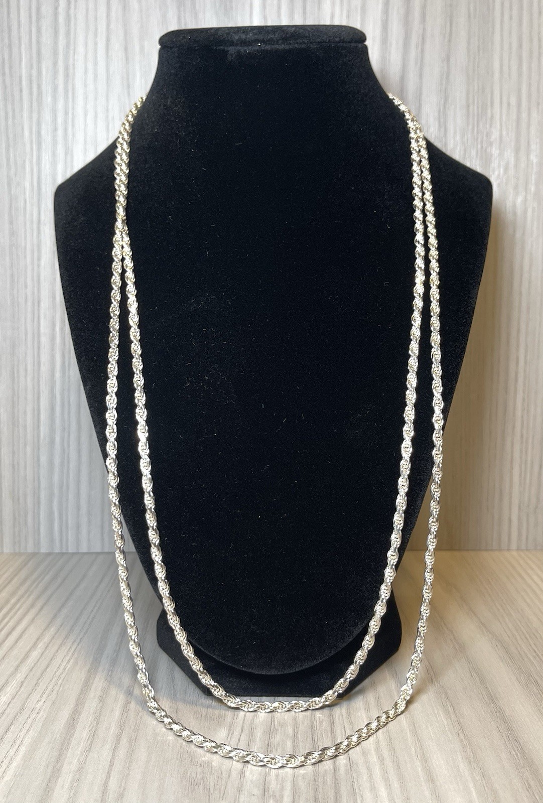 Sterling Silver Necklace 48” MILOR Double Link Rope Chain Made In Italy 46.77g