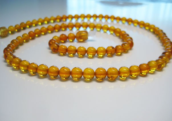 Genuine Round Honey Amber Beautiful Baltic Amber Necklace 18.5 in !!!!