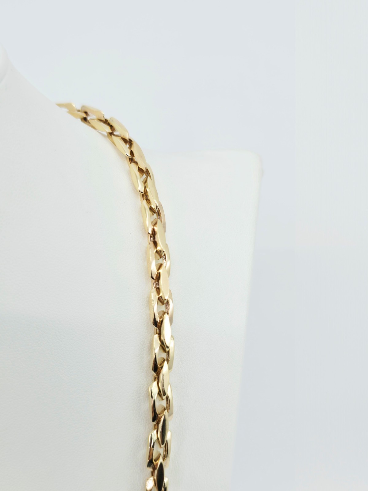 Fancy 14K Karat Solid Yellow Gold Designer Custom Link Chain Necklace – 24″ L