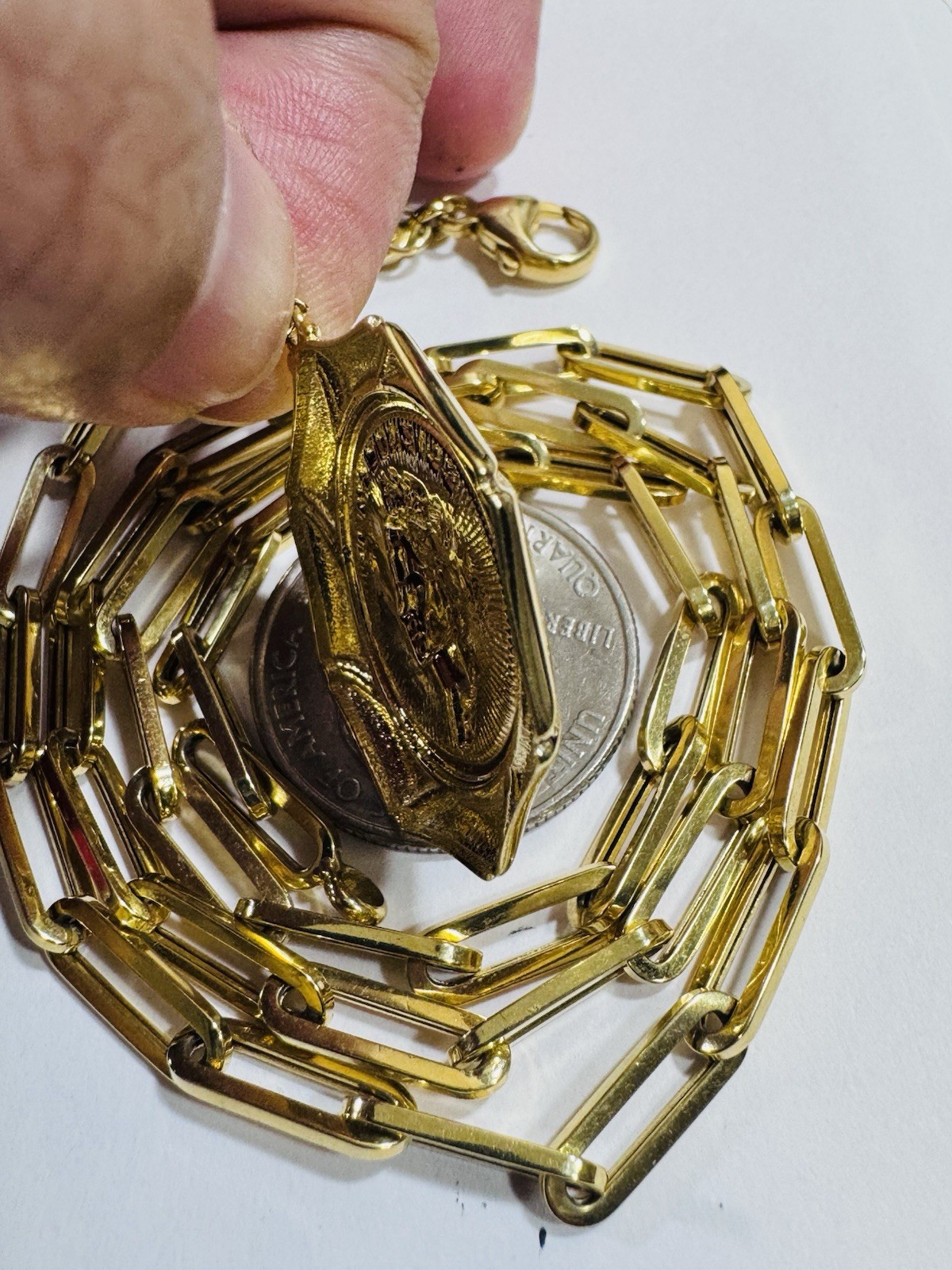 18K 750 Genuine Saudi UAE Real Fine Gold Queen Set Necklace 20” Inch 14.9g 4.5mm