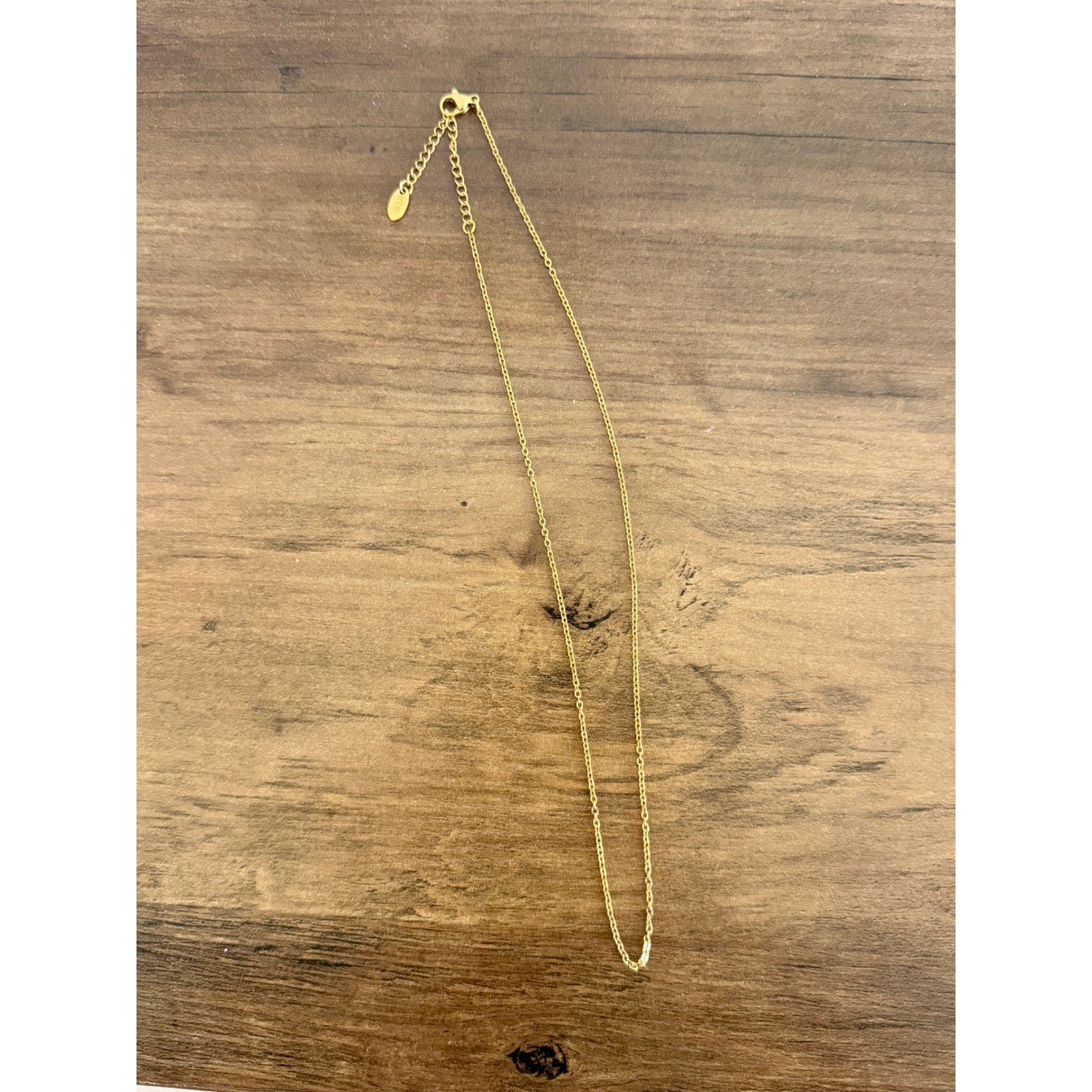 K18 Gold Chain Necklace Dainty Minimalist Adjustable Link Layering Women Jewelry