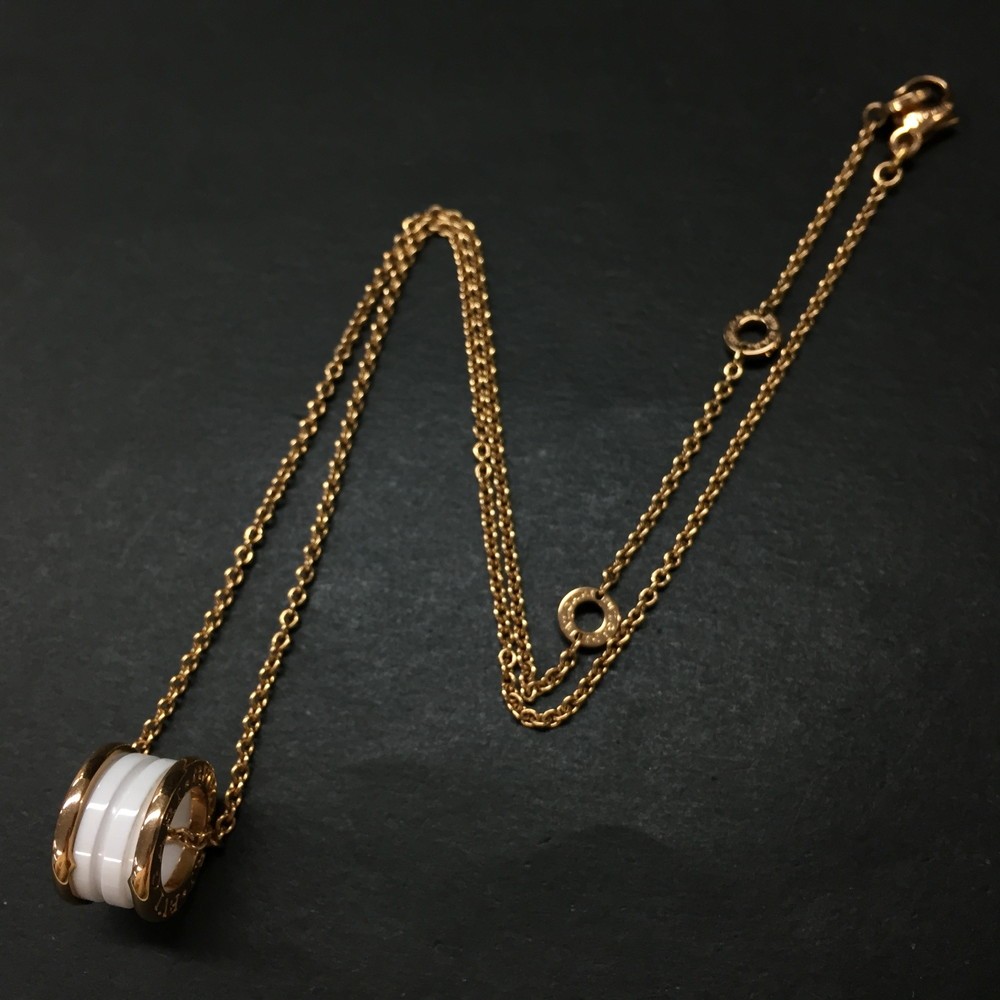 EGA Unused BVLGARI B-zero1 Gold 750 Ceramic 12g Pendant Necklace*/ZA0328
