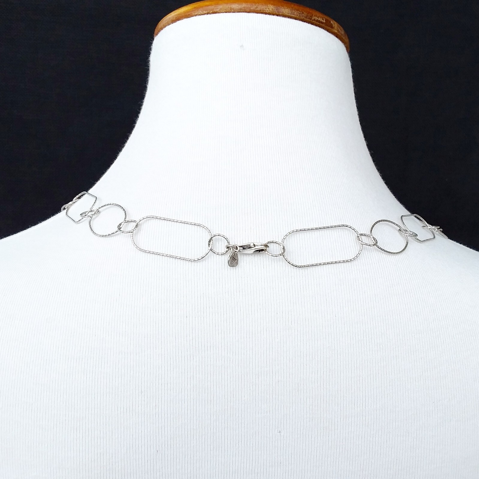 Silpada Sterling Silver Necklace Oval Links Diamond Cut 36in N2731 Retired 2013