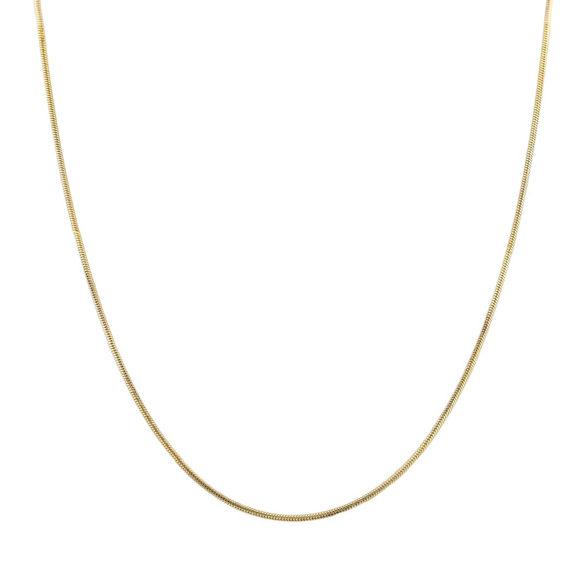 SUEBUE 1.3MM 14K Yellow Gold Plated Stainless Steel Round Snake 20 to 22 Inch Ad