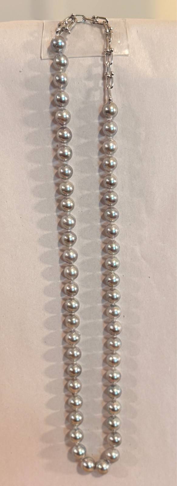 ✨ Madama Akoya Pearl Necklace 7.5mm Rainbow Overtones High Luster 18″ 925 Silver