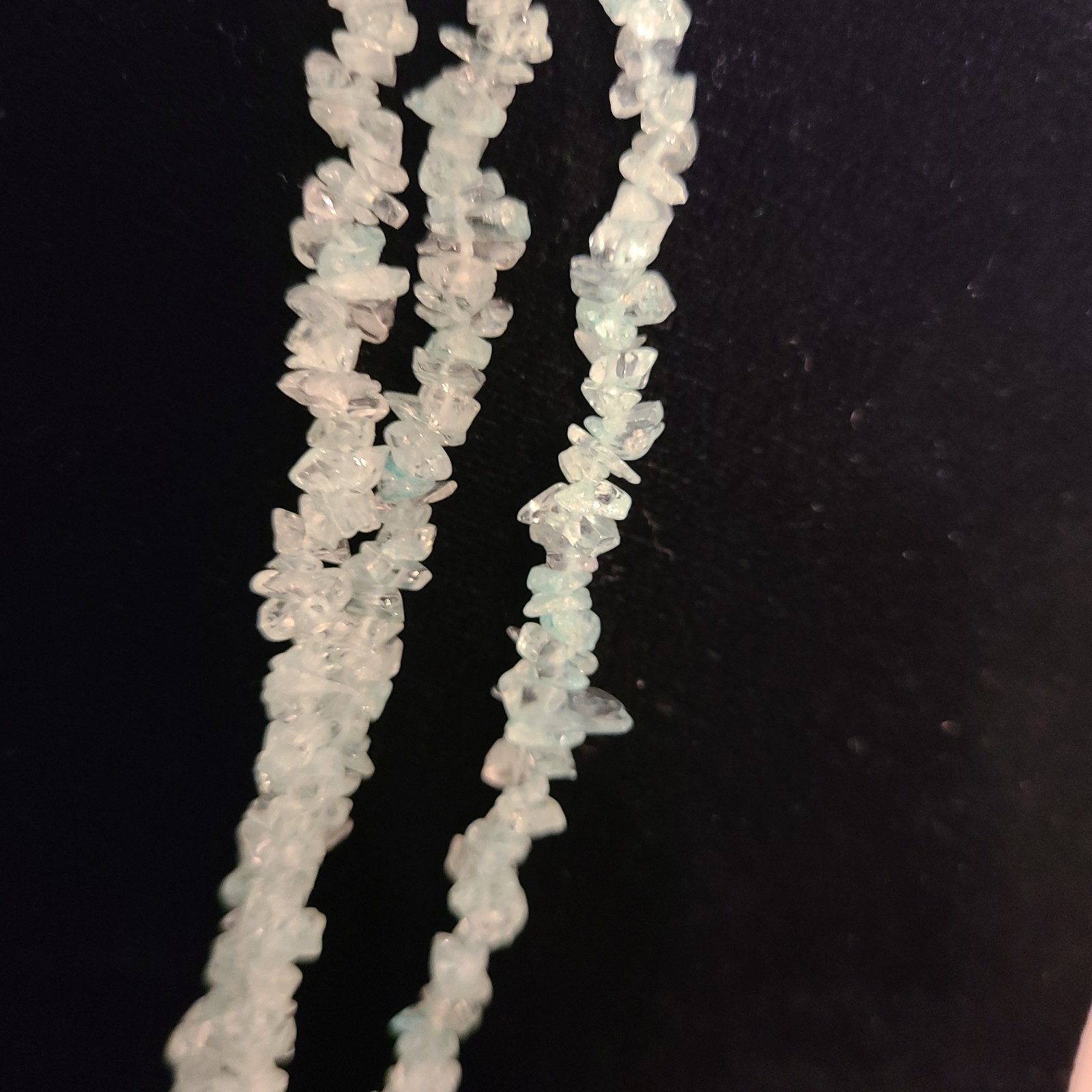 Aquamarine Uncut 3 Strand 21in Necklace