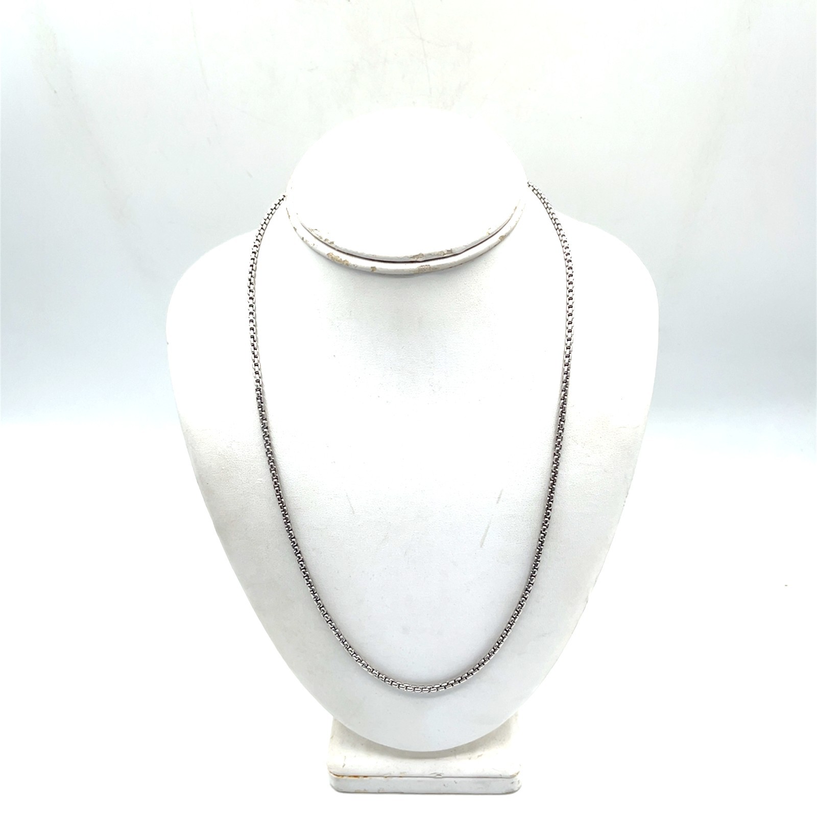 Effy Sterling Silver Box Chain Necklace 21in Broken Clasp – V017