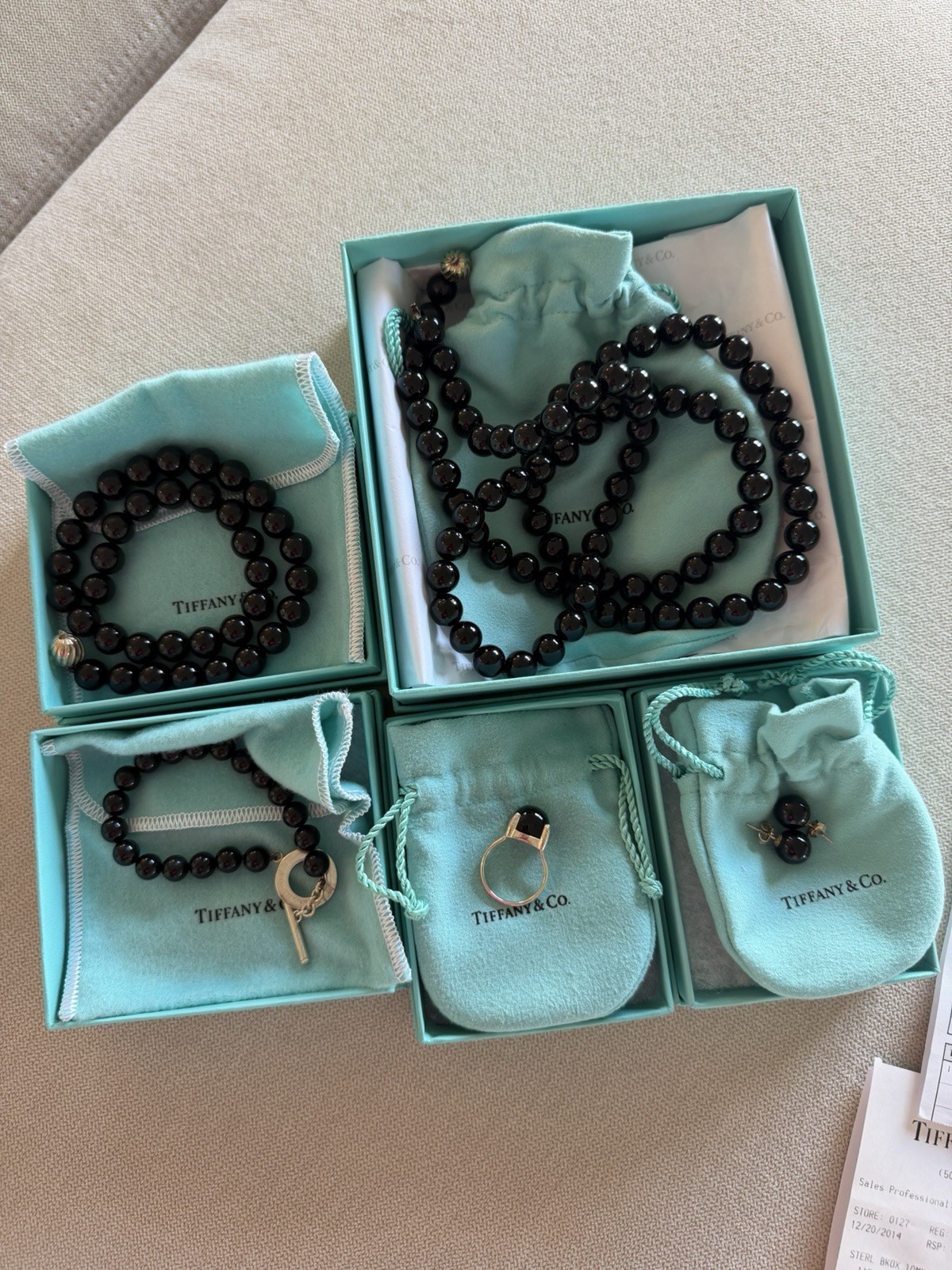Tiffany Black Onyx Bead And Sterling Silver Paloma Picasso Set 2015