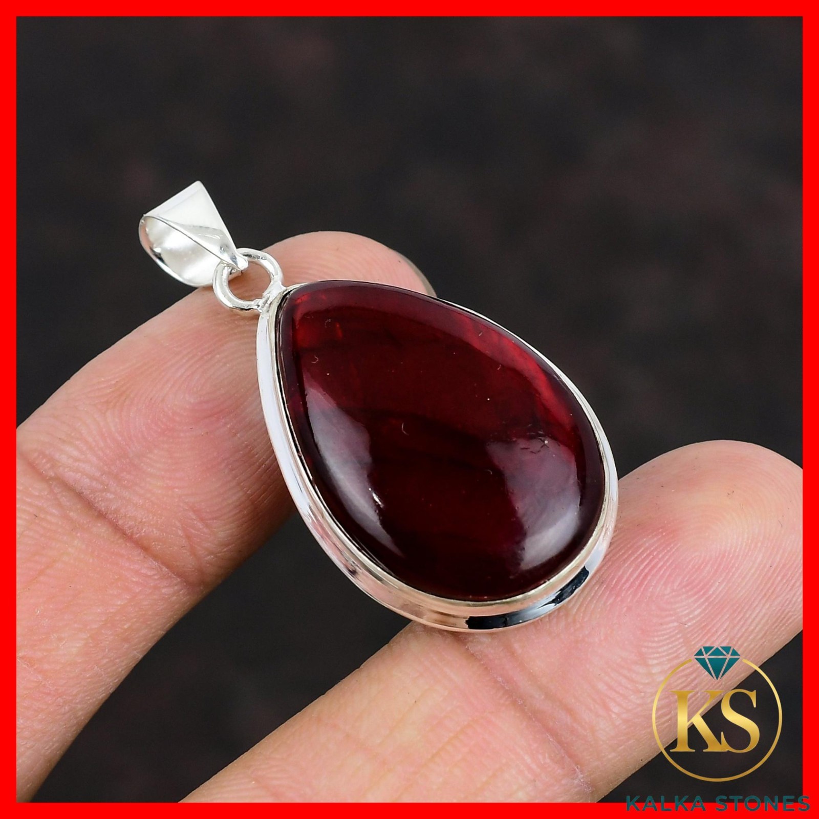 Red Fire Labradorite Stone Anniversary Birthday Wife Pendant 925 Sterling Silver