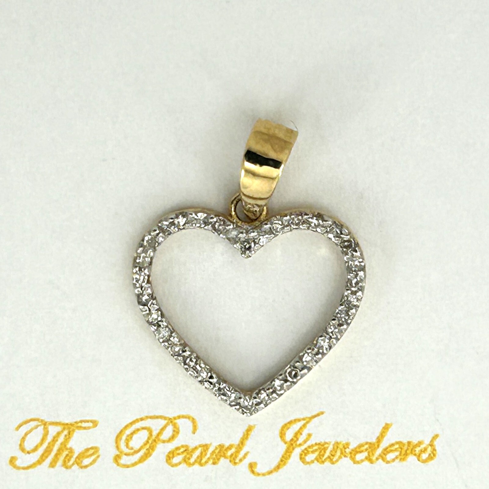 Beautiful & Love Heart 14kt Solid Yellow Gold Diamond Pendant Necklace