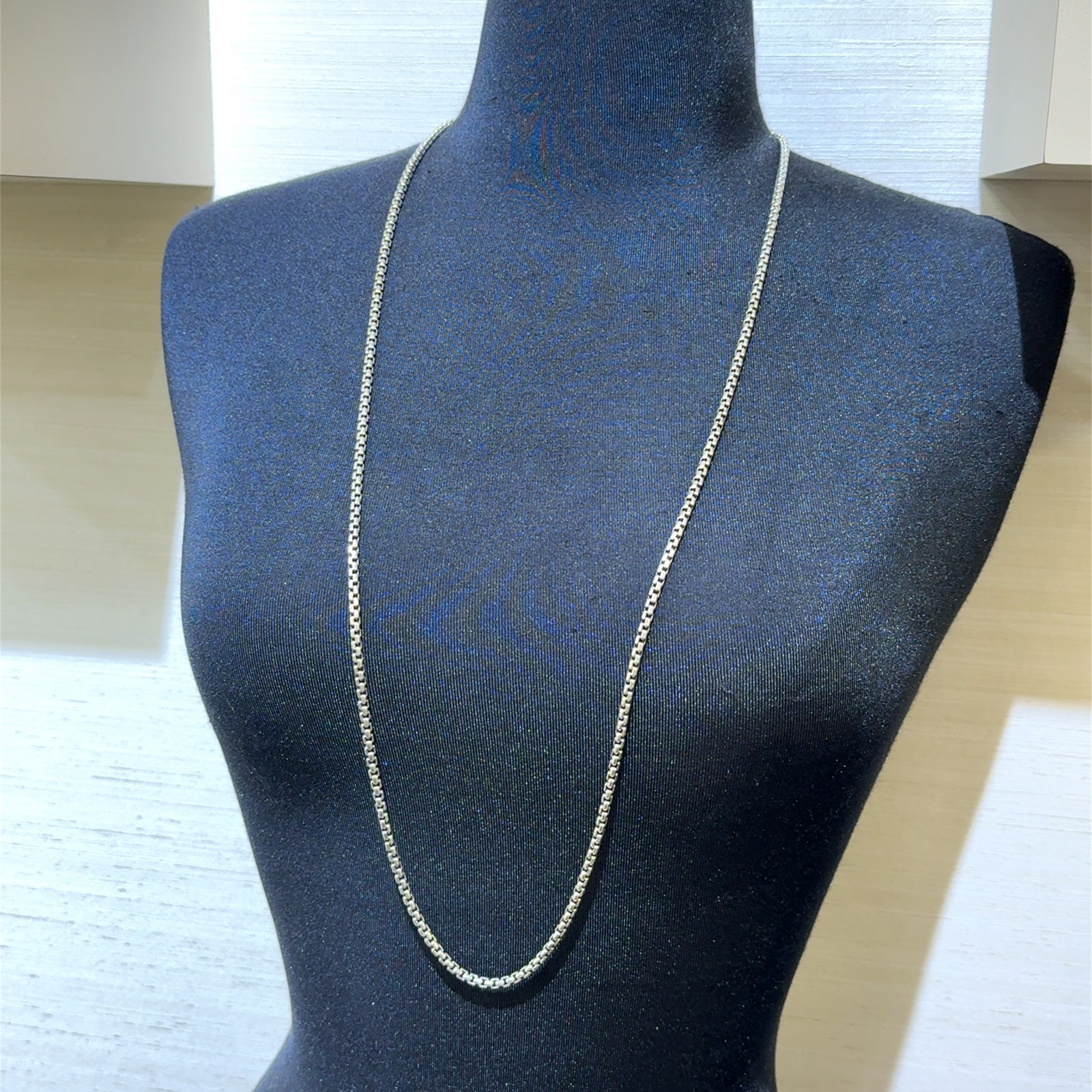 David Yurman 925 Sterling Silver 14k Yellow Gold Box Chain 3.6mm Necklace 36″
