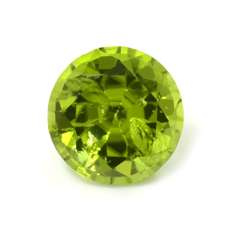 Pakistan Round Green Peridot 18K Yellow & White Necklace 1.31CT